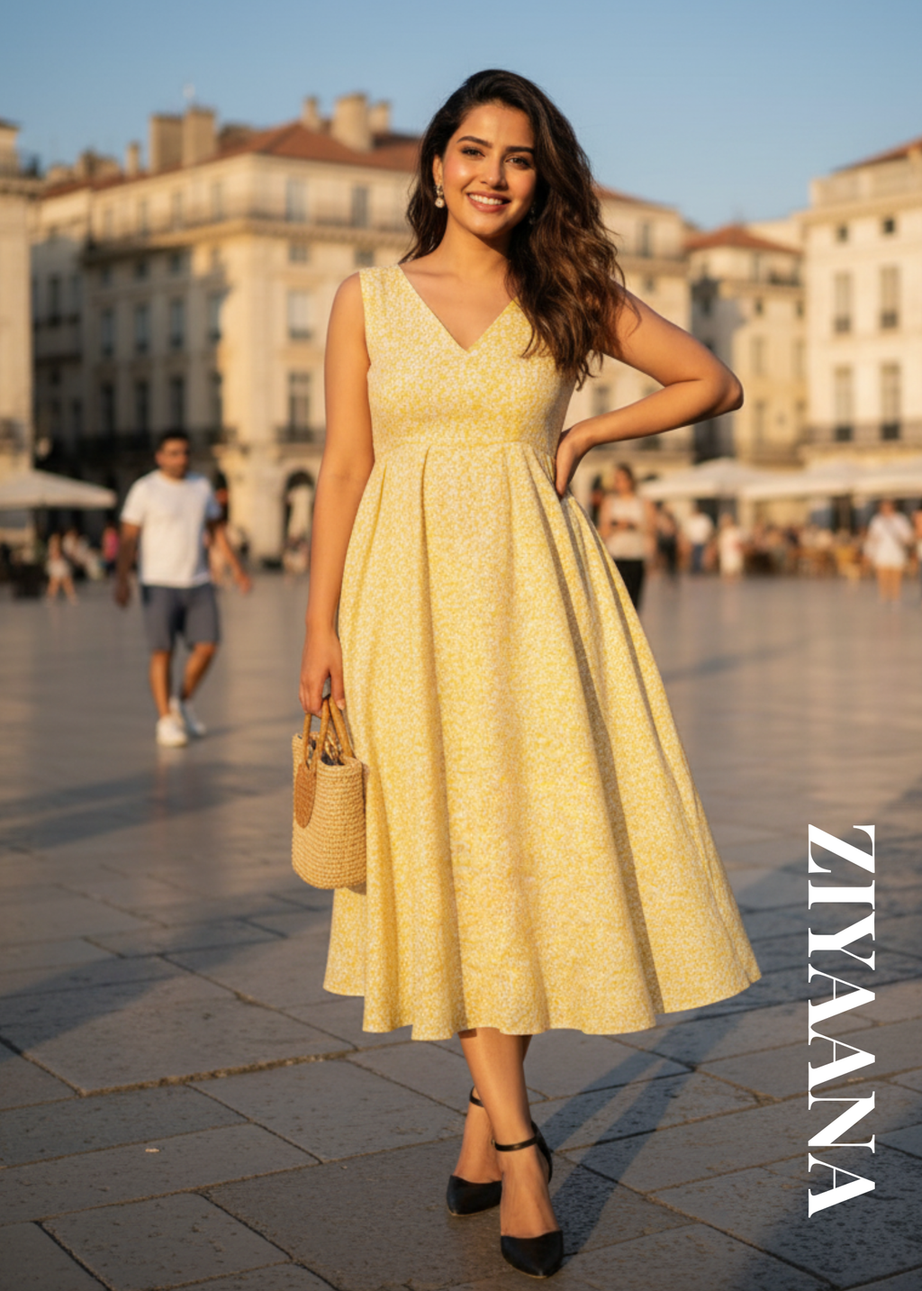 Sunshine Back-Bow Midi Dress